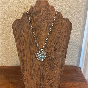 Silver and Turquoise Heart Pendant